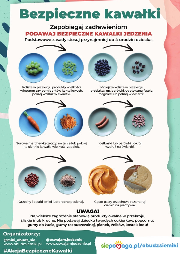 Plakat informacyjny dotyczący Akcji Bezpieczne Kawałki
