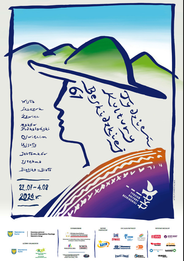 Plakat informacyjny dotyczący imprezy Tydzień Kultury Beskidzkiej