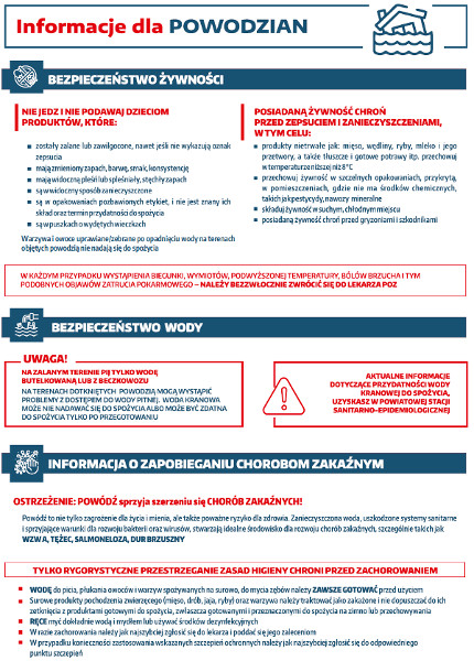 Ulotka informacyjna informacja dla powodzian