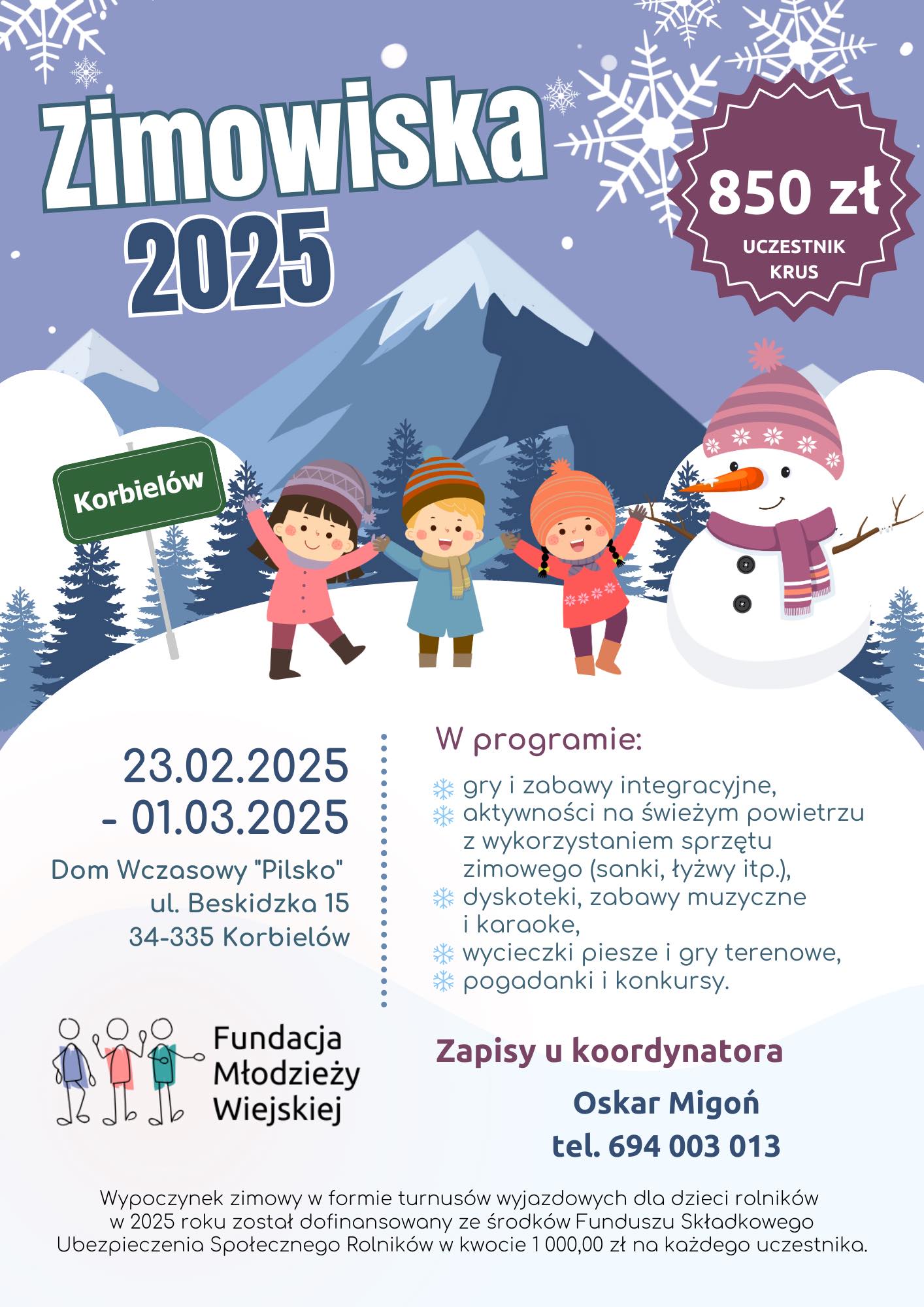 Plakat zimowisko 2025