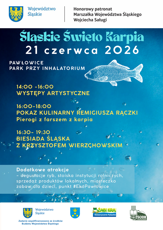 Plakat informacyjny Plakat informacyjny dotyczący imprezy Śląskie Święto Karpia